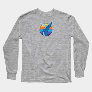 Whale on vintage background Long Sleeve T-Shirt